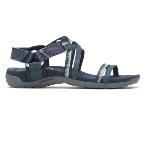 MERRELL Sz 8 Terran 3 Cush Lattice Sandals Women Navy Blue Strappy Casual Shoes - Picture 5 of 11